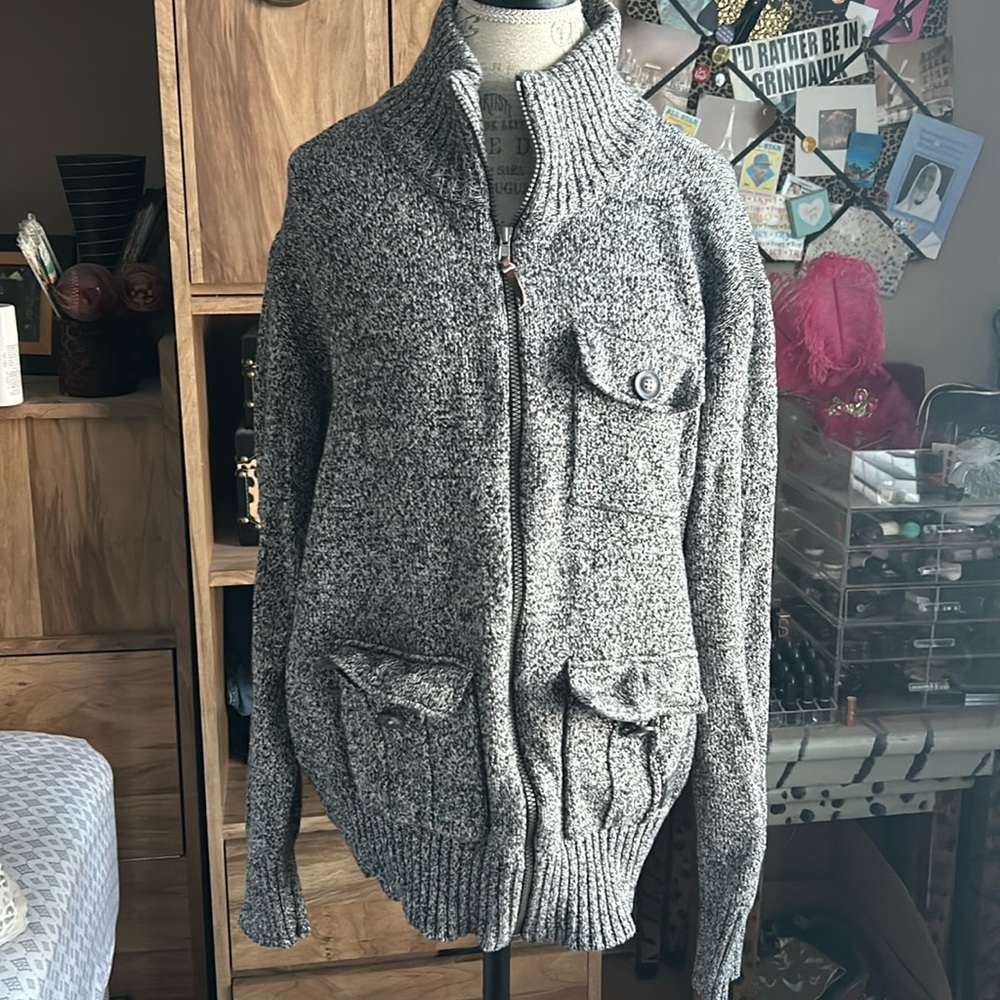 Projek Raw Speckled Zip Up Sweater - XL